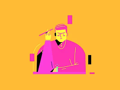 A Thinker color illustration