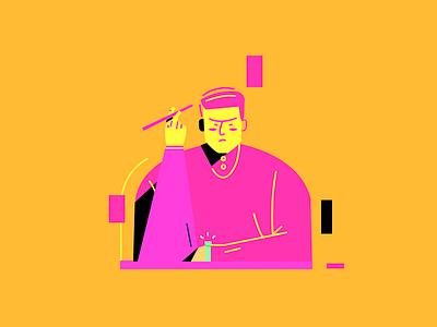 A Thinker color illustration