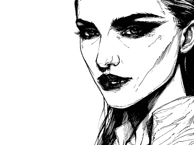 black fashion beauty black drawing fashion girl model pen portrait sketch sketchbook