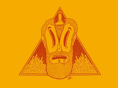 Drunk minded bourbon drunk fire hand drawn head illustration illustrator mind vector whisky