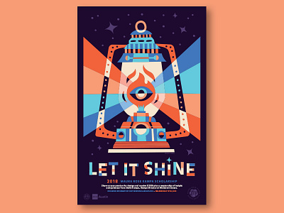 Maura Rose Kampa Scholarship eye fire flame illustration lantern light poster stars typography