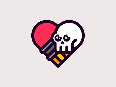 'Til Death death eraser heart love pencil skull