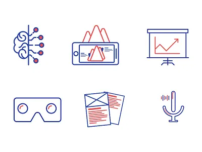 Marketeer of the future blue graphic design icons illustration illustrator marketing red vector