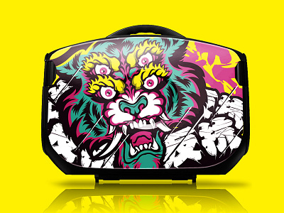 Tiger Vanguard Case deconstructed illustration japan kanji poster print screen silk tiger vector