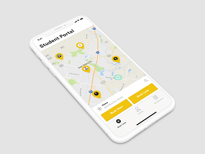 Map Screen for Booking App app booking app circular iphonex map receipt tutor uber ui ux