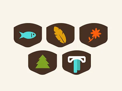 Friends of the Gorge Icon Set gorge hiking icon set icon system nature pnw