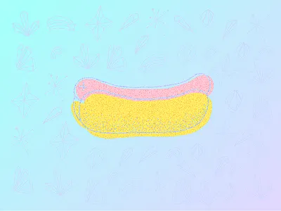 Summer Hotdog atomic dog gradient grain hot hotdog summer vector