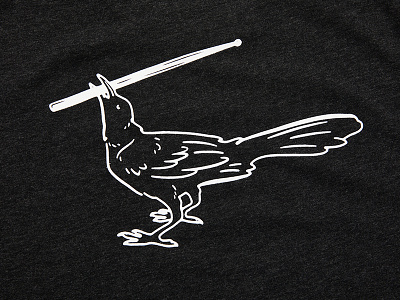 YETI T-Shirt Grackle Drumstick bird black drumstick grackle rock white