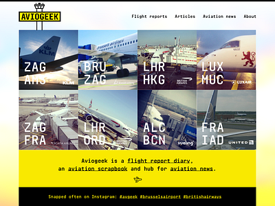 Aviogeek.com Home Page web yellow