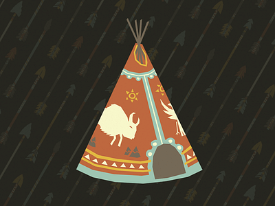 T-P illustration pattern simple teepee tent vector