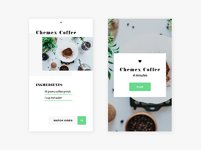 Daily UI #040 - Recipe chemex coffee daily ui recipe ui