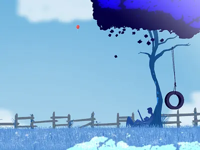 Elle & Ben background illustration visual development