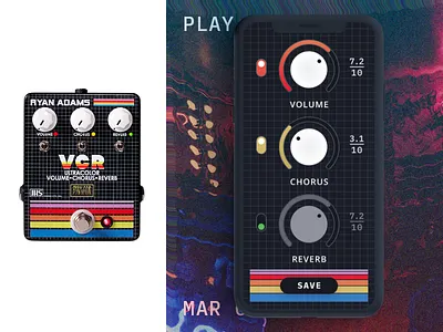 Daily Ui 007 Setting adobe xd dailyui dailyui007 dailyuichallenge guitar pedal mobile music ryan adams ui user interface ux vhs