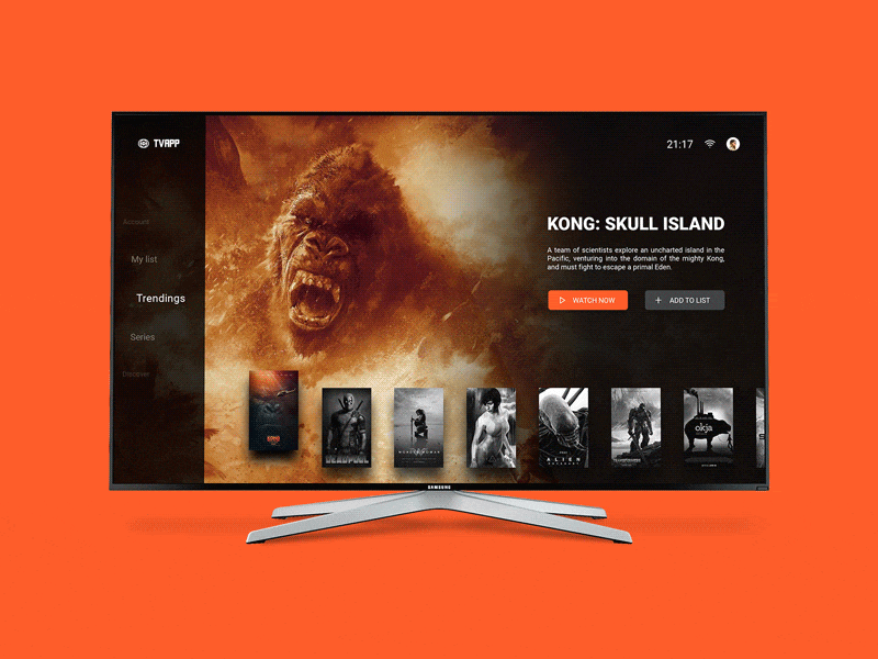 A simple TV app concept. [Anim] app concept debut design material tv ui ux web