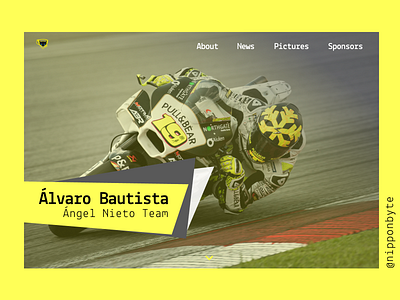 DailyUI #003 - Landing Page black dailyui design landing landingpage motogp redesing rider ui uidesign web yellow