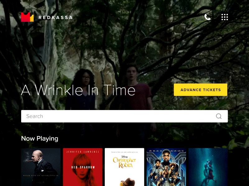 Daily UI #003 dailyui landing page movie theater movies payment tickets website