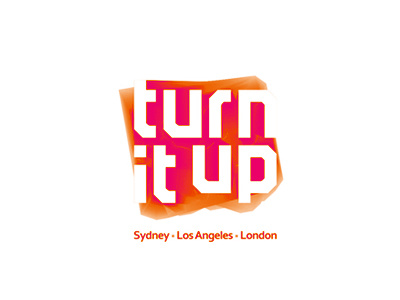 Turn it up, music management logo design, #tbt flat 2d geometric fresh colorful modern logo logo design music management music publisher records label sydney los angeles london vector icon mark symbol worldwide international