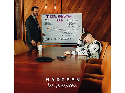 Marteen - No Thank You Album Art above ground music font handwritting marteen music no thank you pop popstar type