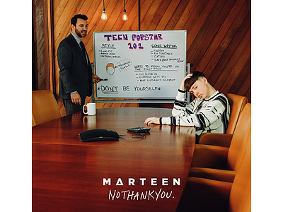 Marteen - No Thank You Album Art above ground music font handwritting marteen music no thank you pop popstar type