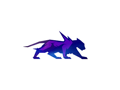 Black Panther animal black black panther logo mark panther purple shape sharp space stars wakanda