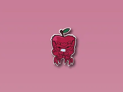 Crab Apple apple crab pun red sticker