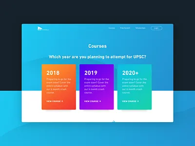 UPSC Pathshala - What year? colors course gradient ias landing page udacity uiux web