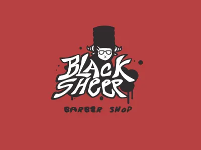 Black Sheep african afro black cool fur horns red sheep shop vector