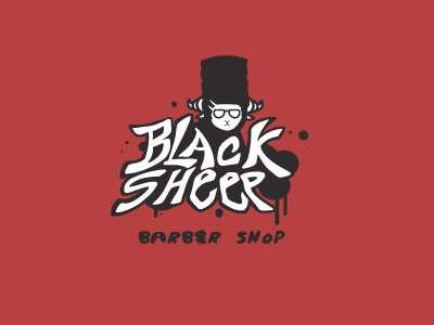 Black Sheep african afro black cool fur horns red sheep shop vector