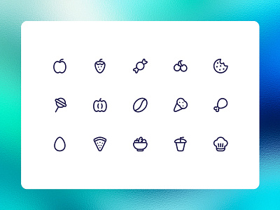 Delightful Food Line Icons by Iconstica food icon design icon library icon pack line icon