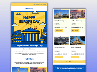 Celebrate Europe Day with Exclusive Travel Deals! canva canva design ecommerce email automation email campaign email campaign setup email copywritting email deliverability email design email design specialist email marketer email marketing email marketing specialist email newsletter design email template design klaviyo klaviyo design mailchimp mailchimp design marketing