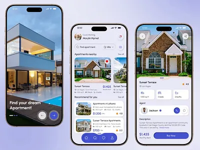 Real Estate Mobile App app app ui application banner booking button clean design home hotel booking internet ios app mobile mobile app premium real estate room booking servers ui ux