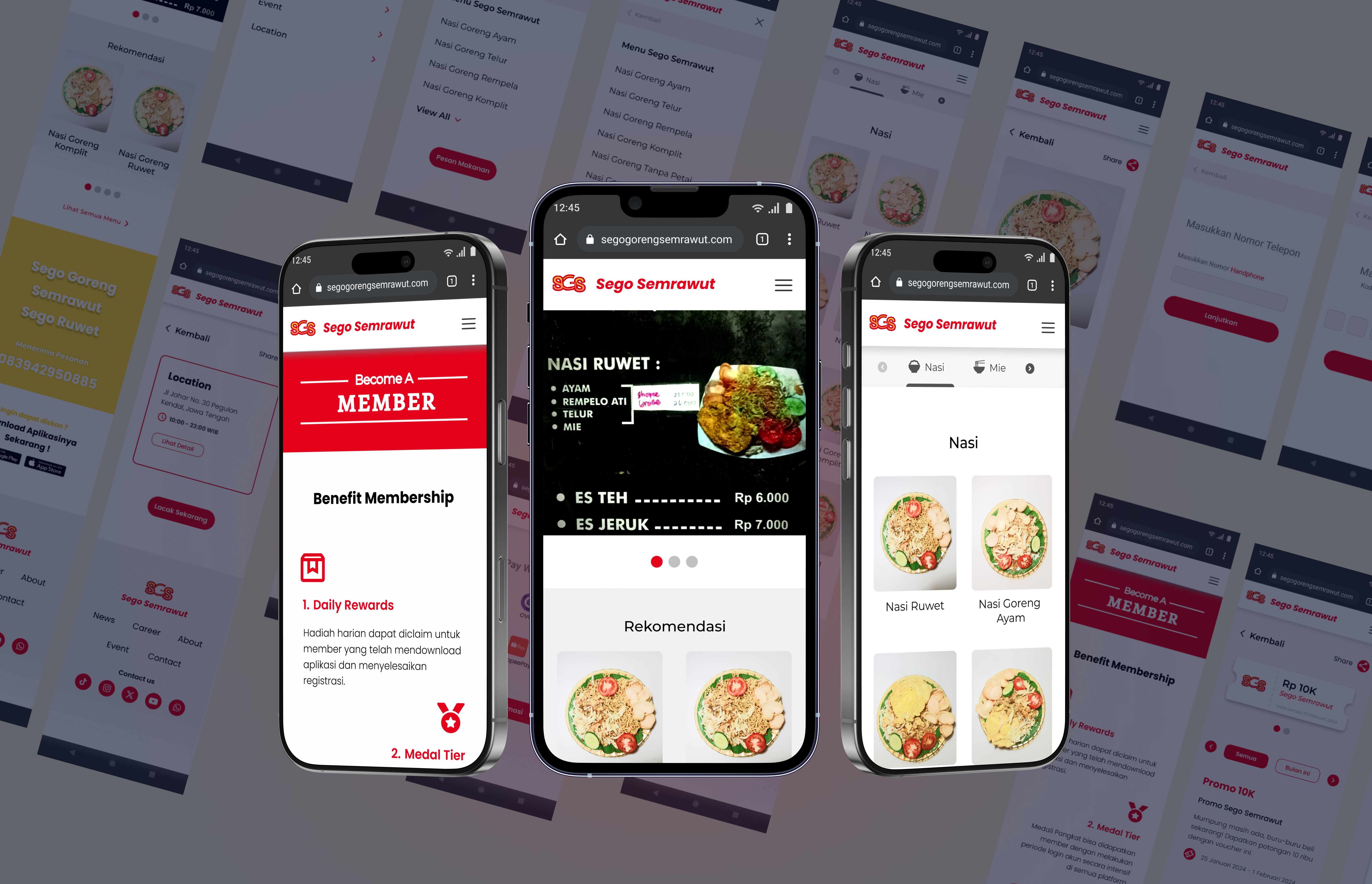 UI Food Sales "Nasi Goreng Semrawut" Website in Mobile View ecommerce food innovation marketing mobile mobile product mobile view product design project ui visual website