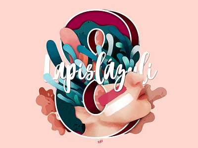 Lapislázuli Women's Illustration colorful digital painting flowers graphic design illustration march 8 nature portrait typography waves woman