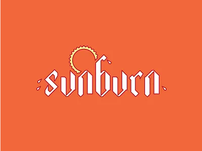 Sunburn - Blackletter Type Experiment animation art character design freelance graphic illustration mascot sunburn vector