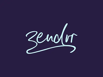 Zendrr brand logo script typehue