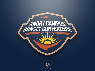 Angry Campus Sunset Conference identity logo logotype mascot sport