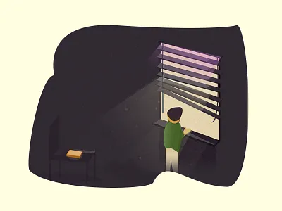 Window Shades character creative dark fantasy illustration light shades lighting muzli photoshop window