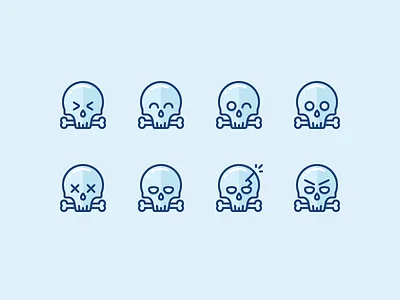 Ahhrrr! Skulls and Pirates! angry bones dead emoji emotions icon illustration outline pirates sad skull smiling