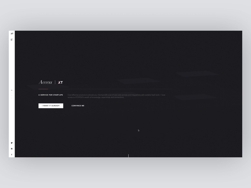 XTOPOLY Site - Access agency animation clean interaction simple transitions ui ux website white