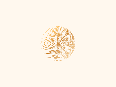 Psalms deer engraving icon illustration