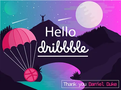 Hello Dribbble hello illustration