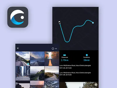VAVA Dashcam app cam dash icon sketch ui