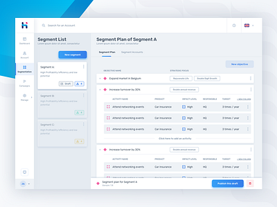 Sales Management Platform Dashboard dashboard finance list management menu sales settings statistics stats strategy target