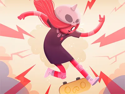 Bronwyn adventure time bronwyn illustration skate skating