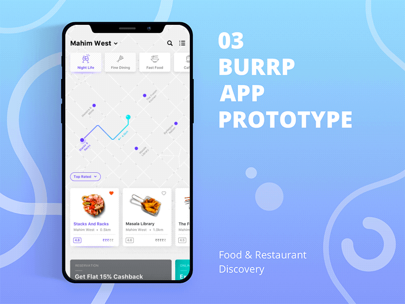 Burrp App - Find Restaurants & Food Near You app burrp food food app food order ios 11 redesign restaurant ui