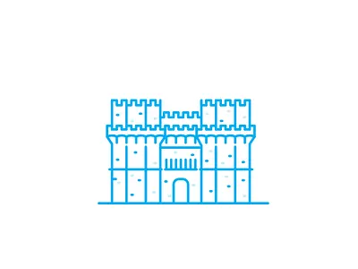 Valencia's Torres de Serranos architecture castle city landmark line minimal monoline monument valencia