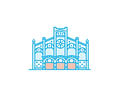 Valencia Central Market architecture city landmark line market minimal monoline monument valencia