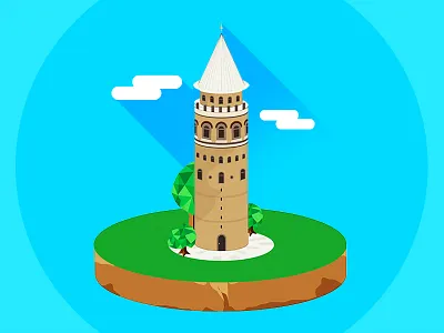 Galata Tower / Istanbul / Turkey galata kulesi illustration istanbul turkey
