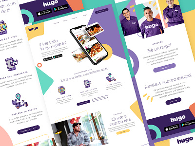 Hugo - startup landing page app design landing page modern one page startup tech ui ux web