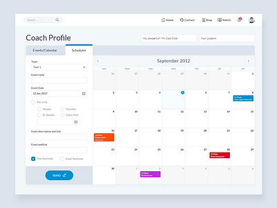 Clean Event Calander Ui Ux admin design app ui ux application application design calendar calendar application event calendar product design scheduler ui ux